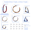 Mega Pet 8Pair 7 Style Cellulose Acetate Half Hoop Earrings DIY-MP0001-14-8