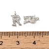 Initial Letter Brass Micro Pave Cubic Zirconia Pendants ZIRC-F008-R-3