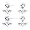 304 Stainless Steel Rhinestone Nipple Rings WG0E32C-02-1