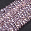 Electroplate Glass Beads Strands GR10MMY-59AB-1