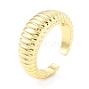 Rack Plating Brass Croissant Open Cuff Ring for Women X-RJEW-I083-04G-1