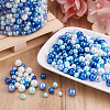 Cheriswelry 12 Strands 12 Style Baking Painted Pearlized Glass Pearl Round Bead Strands HY-CW0001-02-16