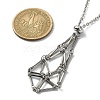 201 Stainless Steel Macrame Pouch Empty Stone Holder Necklace Making with 304 Stainless Steel Chains NJEW-JN04432-01-1