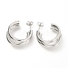 Tarnish Resistant 304 Stainless Steel Half Hoop Earrings EJEW-C501-18P-1