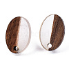 Resin & Walnut Wood Stud Earring Findings MAK-N032-004A-3