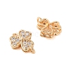 Brass Pave Clear Cubic Zirconia Connector Charms KK-B100-027G-2