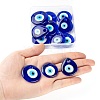 12Pcs 3 Style Handmade Lampwork Evil Eye Pendants LAMP-LS0001-15-4