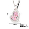 Elegant and Unique Style Brass & Glass Lock Collar Heart Pendant Necklaces for Women FN1868-4-1