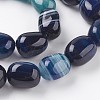 Natural & Dyed Striped Agate/Banded Agate Beads Strands G-A175D-B09-3