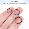 Olycraft 15Pcs 3 Styles Rainbow Color Titanium Alloy Split Rings FIND-OC0001-94-3