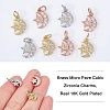  12Pcs 3 Colors  Brass Micro Pave Cubic Zirconia Charms ZIRC-NB0001-81-5