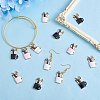 30Pcs 3 Styles Alloy Enamel Pendant Miniature Flower Makeup Cup Pendant DIY Jewelry Accessories JX602A-5