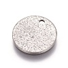 304 Stainless Steel Textured Pendants X-STAS-I098-01-12mm-P-1