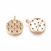 Brass Micro Pave Cubic Zirconia Pendants KK-D156-05G-A-2