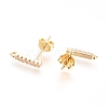 Brass Micro Pave Cubic Zirconia Stud Earring Finding KK-G389-38G-2