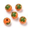 Printed Wood European Beads WOOD-G022-01A-1