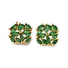 Brass Micro Pave Cubic Zirconia Stud Earrings KK-F358-02G-02-2