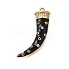 Rack Plating Brass Micro Pave Cubic Zirconia Pendants X-ZIRC-F142-18G-1