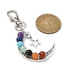 Wire Wrapped Chakra Synthetic & Natural Mixed Stone & Alloy Moon Pendant Decorations HJEW-JM01576-01-2