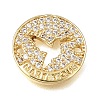 Brass Micro Pave Clear Cubic Zirconia Connector Charms CU-CBAA556-04A-1