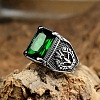316L Stainless Steel & Cubic Zirconia Men's Vintage Carved Finger Rings FS-WG82D33-16-1