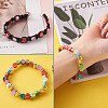 Handmade Polymer Clay Flat Round with Capital Letter Beads CLAY-CW0001-01-8