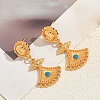Ethnic Style Alloy Pave Cubic Zirconia Stud Dangle Earrings for Women DY5254-1