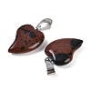 Natural Mahogany Obsidian Heart Pendants G-H073-03P-12-2