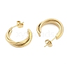 304 Stainless Steel Twist C-Shaped Stud Earrings for Women EJEW-C096-40G-2