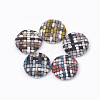 Cloth Fabric Covered Cabochons WOVE-N005-04-1