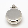 Openable Flat Round Alloy Horse Printed Porcelain Quartz Watch Heads for Pocket Watch Necklaces Making WACH-M111-09-3