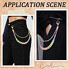 2Pcs 2 Colors Resin Double Layer Chain Belts for Pants AJEW-GF0011-20B-4