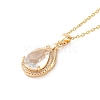 Brass Micro Pave Cubic Zirconia Pendant Necklaces NJEW-E106-12KCG-2