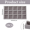 15 Grids Rectangle Wood Covered with Velvet Jewelry Trinket Display Trays AJEW-WH20054-062G-02-2