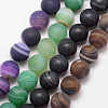 Natural Striped Agate/Banded Agate Bead Strands G-K166-12-10mm-1