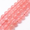 Cherry Quartz Glass Bead Strands G-G735-44-6mm-1