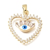 Brass Micro Pave Clear Cubic Zirconia Pendants KK-C263-22A-G-1