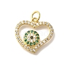 Brass Micro Pave Clear Cubic Zirconia Pendants KK-M297-24G-1