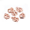 Rose Gold Plated Alloy Letter Pendants X-PALLOY-J718-01RG-B-2