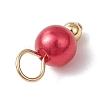 Acrylic Imitation Pearl Round Charms PALLOY-JF03344-5