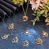 Beebeecraft 8Pcs 8 Colors Brass Micro Pave Clear Cubic Zirconia Glass Pendants KK-BBC0003-79-5