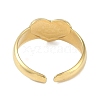 Ion Plating(IP) 304 Stainless Steel Enamel Heart with Eye Cuff Finger Rings RJEW-L107-062G-01-3