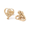 Heart with Musical Note 304 Stainless Steel Stud Earrings for Women EJEW-Z017-09G-2