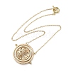 Rotated Hourglass Flat Round Alloy Pendant Necklaces for Women NJEW-G131-01D-2