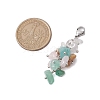 Natural Rose Quartz & Prehnite & Labradorite & Apatite Chip Beads Pendant Decorations HJEW-JM02124-03-3