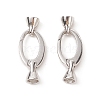 Anti-Tarnish Rhodium Plated 925 Sterling Silver Key Clasps STER-F037-140P-2