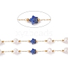 Natural Lapis Lazuli Star and Pearl Beaded Chains CHS-I018-01G-06-4