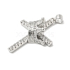 Rack Plating Brass Micro Pave Cubic Zirconia Pendants KK-F869-10P-2