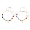 2Pcs Chakra 304 Stainless Steel Charm Bracelets BJEW-JB12564-02-1
