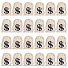Black Dollar Sign Printed Cotton Cloth Drawstring Bgas ABAG-WH0083-012-1
